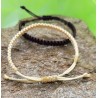 Élégance Terrestre Duo de Bracelets Macramé Crème et Marron