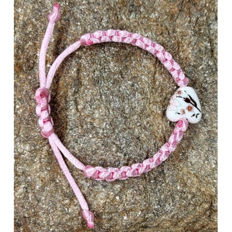 Bracelet Macramé Cœur Rose - Pour les cœurs tendres