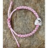 Bracelet Macramé Cœur Rose - Pour les cœurs tendres