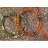 Nature et Éclat Duo de Bracelets Vert-Crème et Orange-Doré