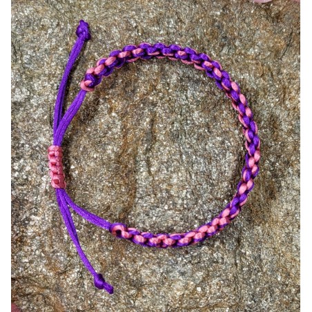 Douce Harmonie Bracelet Macramé Rose et Violet