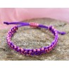 Douce Harmonie Bracelet Macramé Rose et Violet