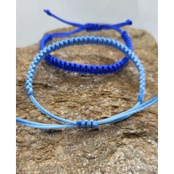 Brise Marine Duo de Bracelets Macramé Bleu Ciel et Bleu Foncé