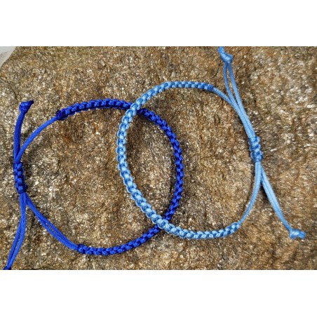 Brise Marine Duo de Bracelets Macramé Bleu Ciel et Bleu Foncé