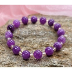 Bracelet Perles Violettes et Champagne - Pour les esprits sophistiqués