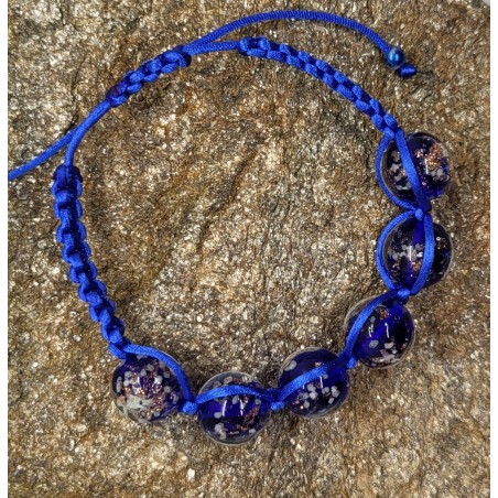 Bracelet Shamballa Bleu Murano Éclat des Océans