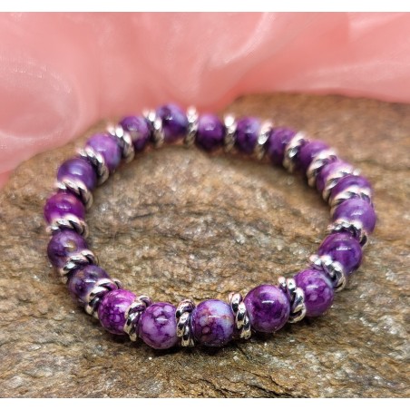 Bracelet en Perles Acrylique Violet