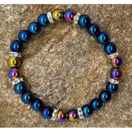 Bracelet Hématite Multicolore et Bleu- Pour les esprits vibrants