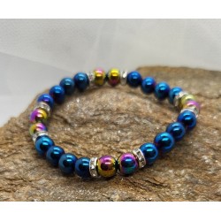 Bracelet Hématite Multicolore et Bleu- Pour les esprits vibrants