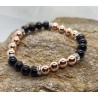 Bracelet Hématite Rose et Noir - Pour les élégants contrastés