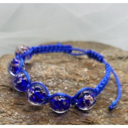 Bracelet Shamballa Bleu Murano Éclat des Océans