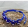 Bracelet Shamballa Bleu Murano Éclat des Océans