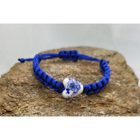 Bracelet Macramé Cœur Bleu - Pour les cœurs sereins