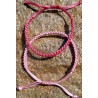 Éclat de Roses Duo de Bracelets Macramé Rose et Rose Foncé