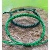 Symphonie Émeraude Duo de Bracelets Macramé Vert et Vert Foncé