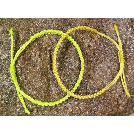 Énergie Radieuse Duo de Bracelets Macramé Jaune et Fluo