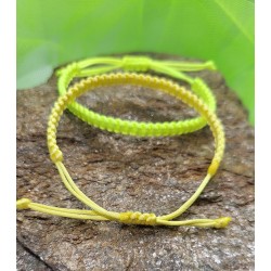 Énergie Radieuse Duo de Bracelets Macramé Jaune et Fluo