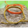 Éclat Solaire Duo de Bracelets Macramé Orange et Doré